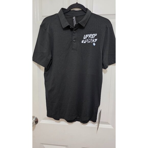 Lululemon Black Polo Shirt UPrep Puma Logo Short Sleeve Lightweight Men's Size S - Picture 2 of 7